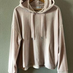 Light pink velvet crop sweater